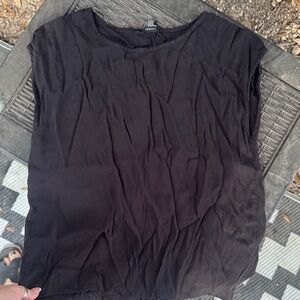 Forever 21 Black Cap-Sleeve Blouse